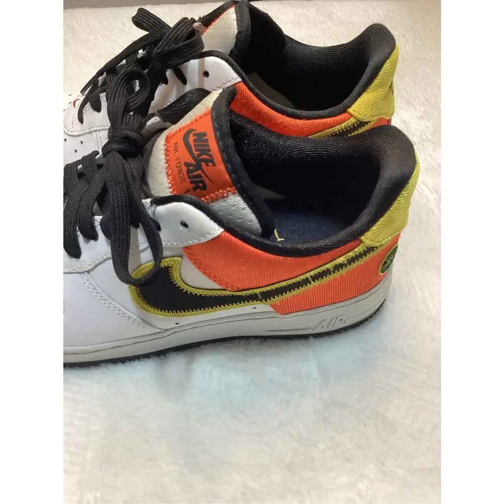 Nike Air Force 1 Low Men’s 7.5 Women’s 9 White Orange Black Rare Sneakers